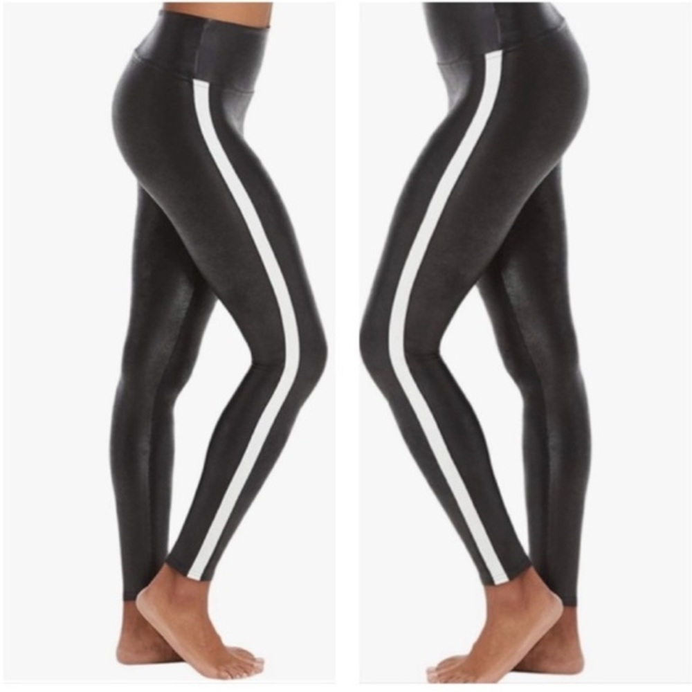 Spanx faux leather tummy control leggings